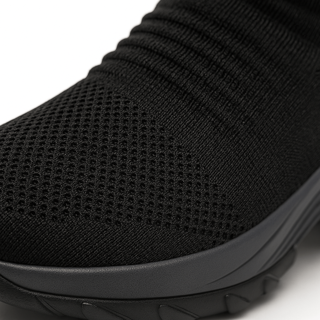 Atmungsaktive No-Tie Stretch-Schuhe - Schwarz Grau