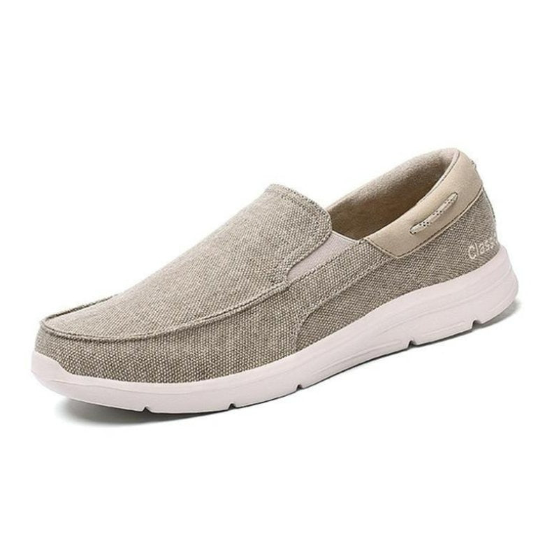 Bequemer Slip-On Ortho-Loafer aus Stretch-Material - Khaki