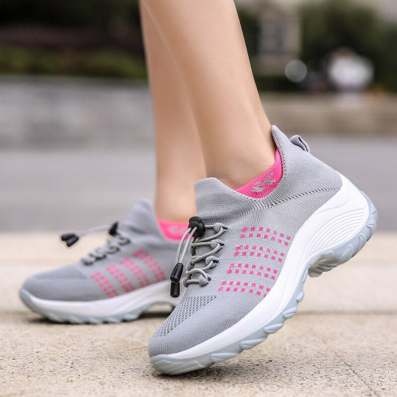 Ortho Stretch Cushion Schuhe - Grau Rosa