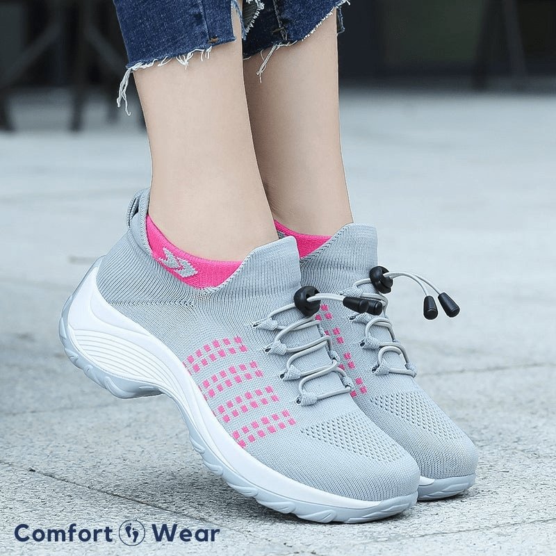 Ortho Stretch Cushion Schuhe - Grau Rosa