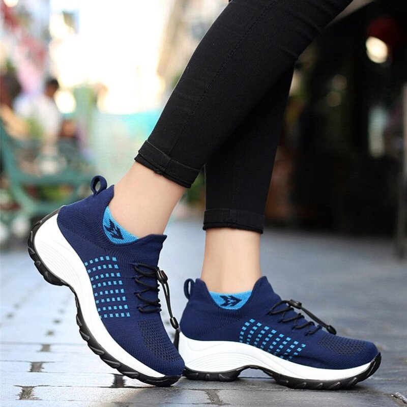Ortho Stretch Cushion Schuhe - Weiß Blau