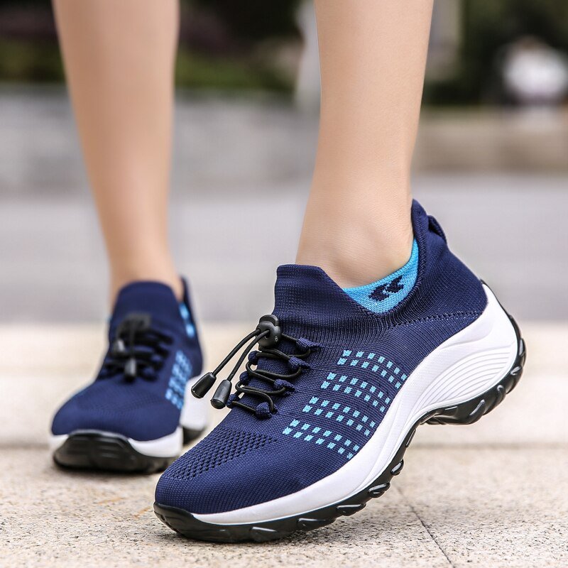 Ortho Stretch Cushion Schuhe - Weiß Blau
