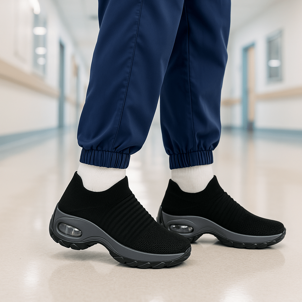 Atmungsaktive No-Tie Stretch-Schuhe - Schwarz Grau
