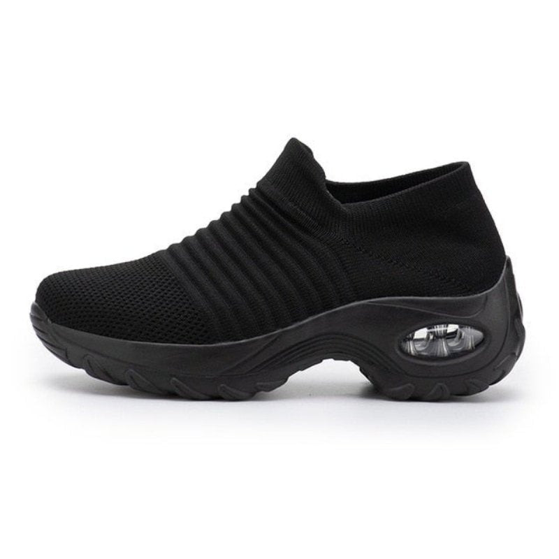 Atmungsaktive Stretch-Schuhe ohne Schnürung - Mitternachtsschwarz