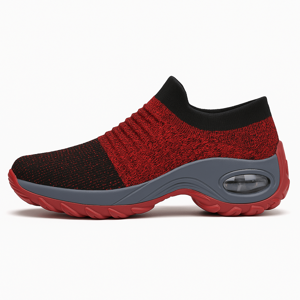 Atmungsaktive Stretch-Schuhe ohne Schnürung - Rot