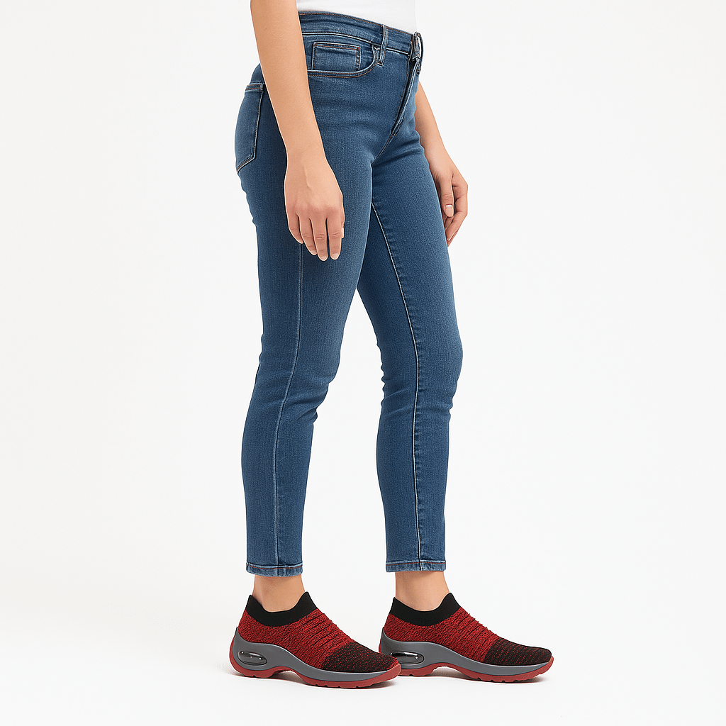 Atmungsaktive Stretch-Schuhe ohne Schnürung - Rot