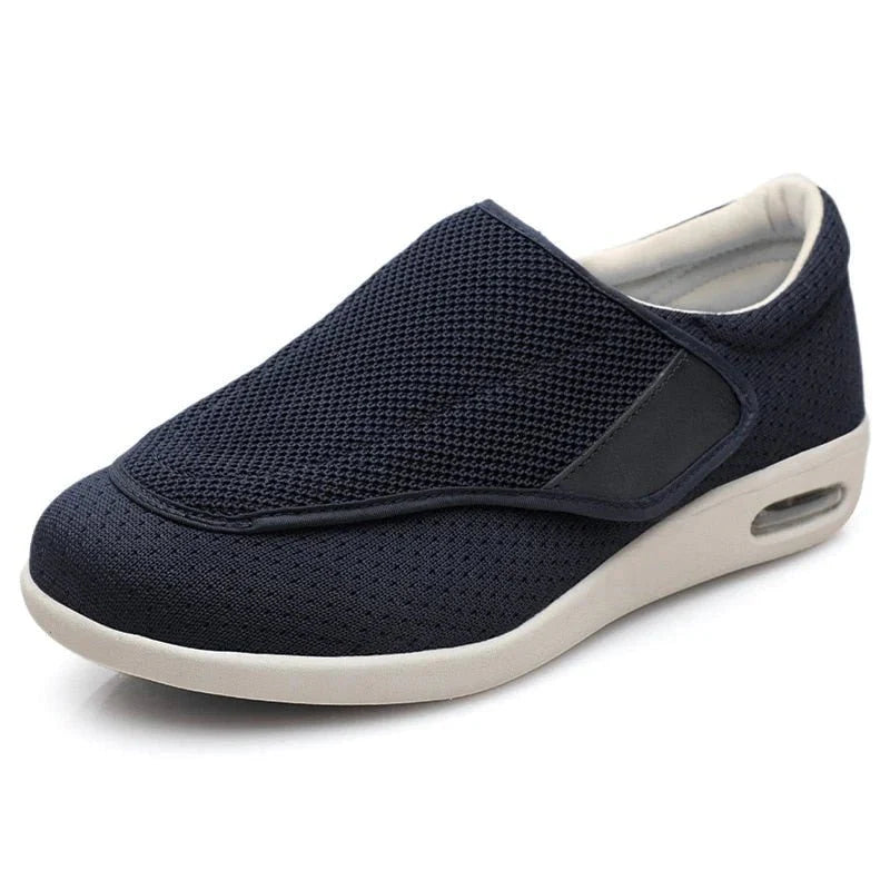 Chloe Stretch-Schuhe ohne Schnürung, weit, mit verstellbarem Verschluss – Seeblau