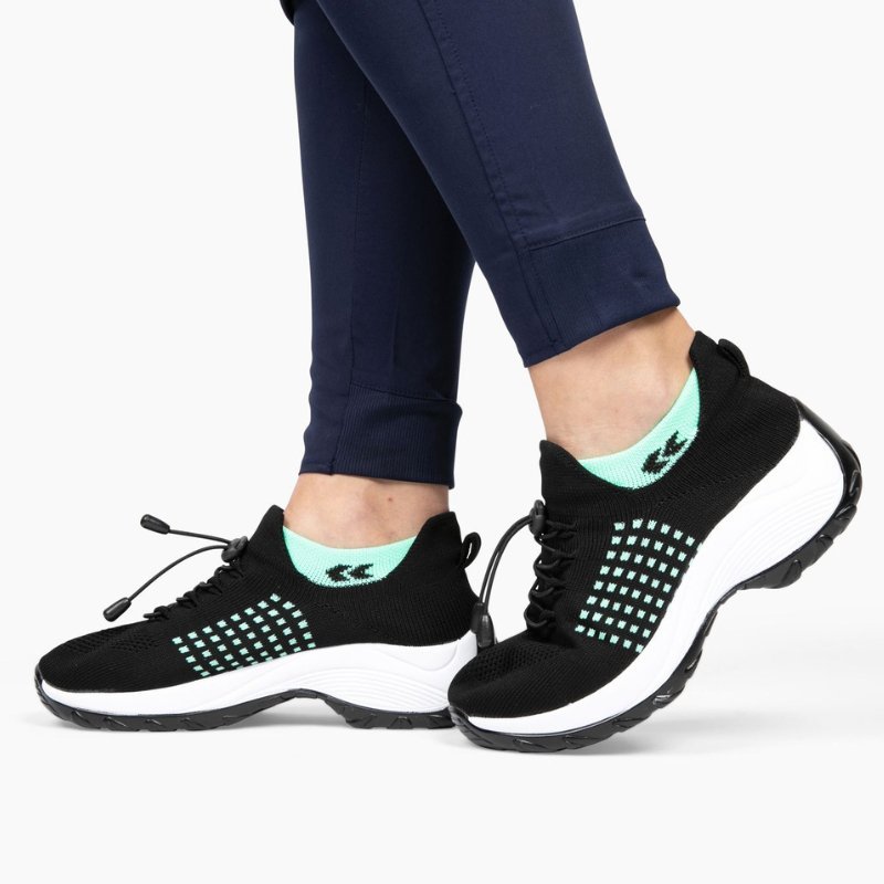 Ortho Stretch Cushion Schuhe - Schwarz Himmelblau