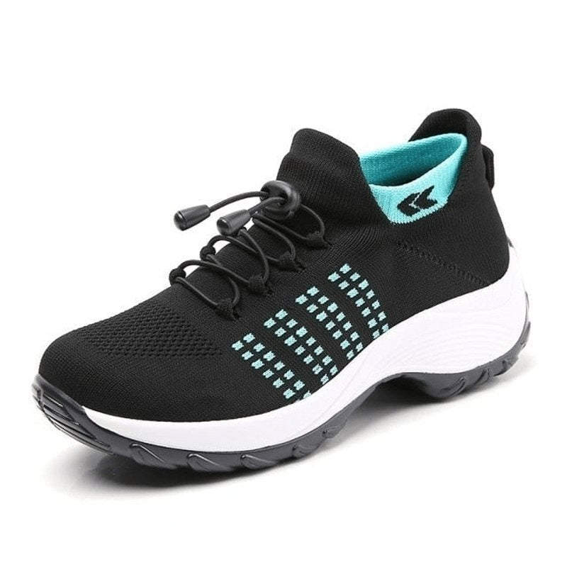 Ortho Stretch Cushion Schuhe - Schwarz Himmelblau