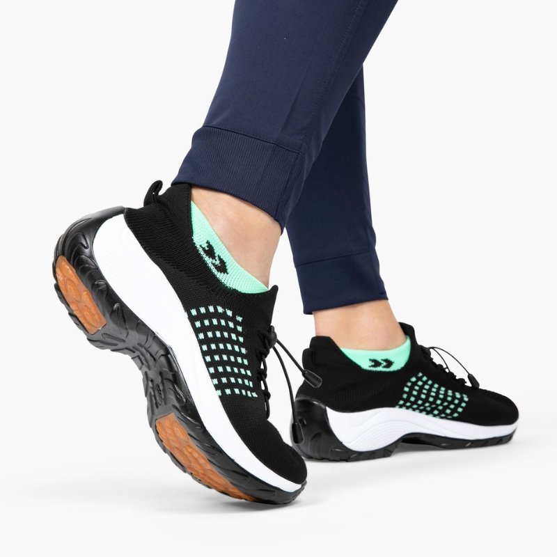 Ortho Stretch Cushion Schuhe - Schwarz Himmelblau