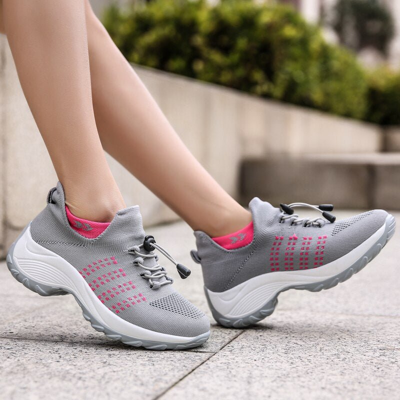 Ortho Stretch Cushion Schuhe - Grau Rosa